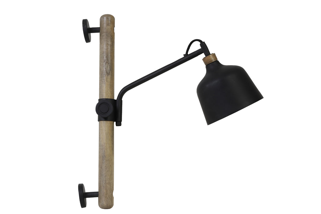 Wandlamp E14 Banu Hout Zwart