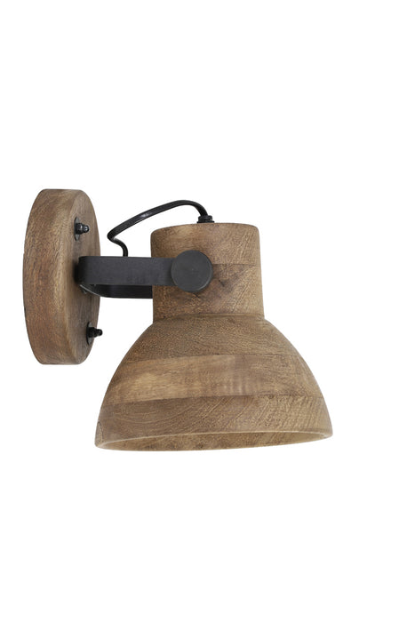 Wandlamp Ilanio Donker Bruin / Mat Zwart