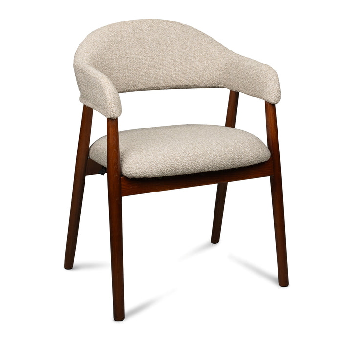 Houten stoel Calab Bouclé stof