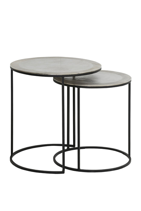 Side table Talca Set van 2 Raw Nikkel