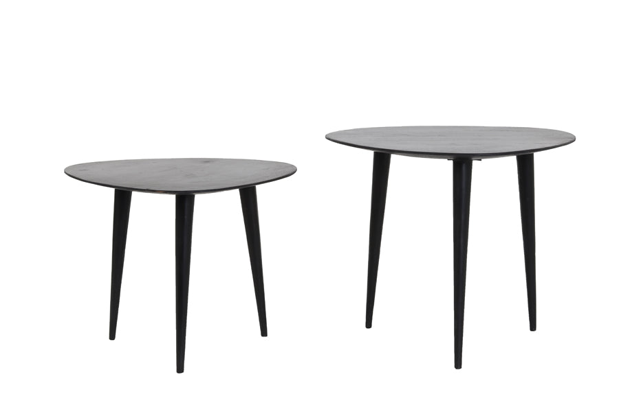 Side table Chasey Set van 2 Mat Zwart Hout