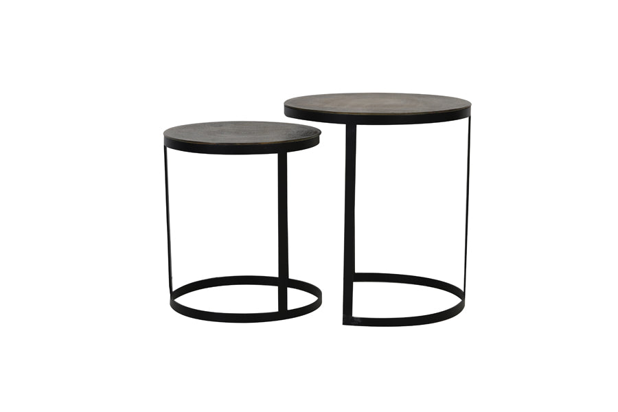 Side table Trelo Set van 2 Antiek Brons Zwart