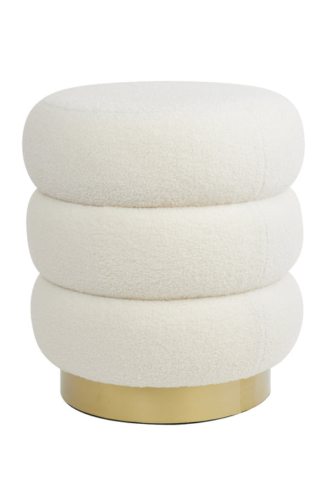 Poef Kimi Teddy Wit/Goud
