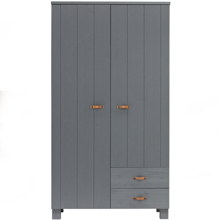 Kledingkast Dennis incl lades Grenen Steel Grey