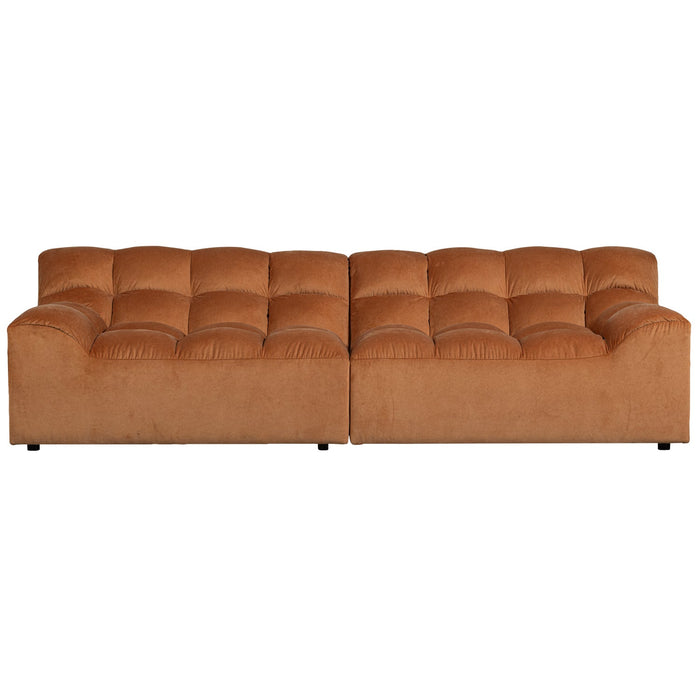 3 zits bank Allure Fluweel Oranje 280cm breed