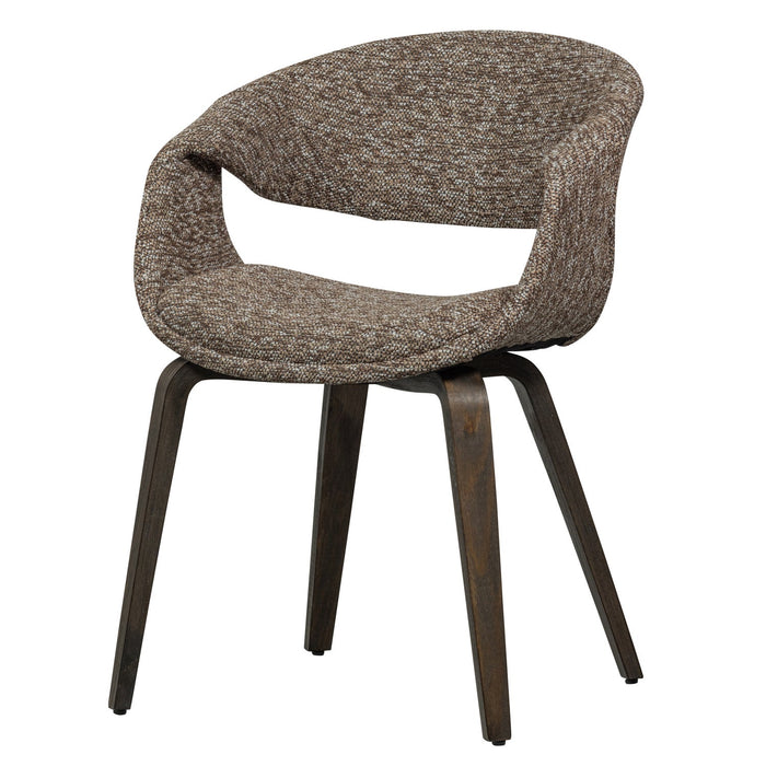 Stoel Yossi Bruin kleur met donkere houten poten