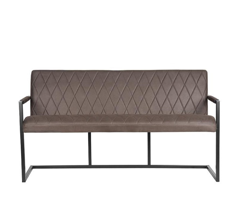 Eetkamerbank Denmark Antraciet Microfiber 155cm