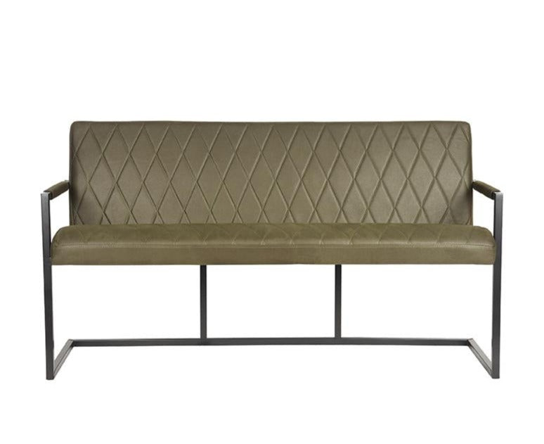 Eetkamerbank Denmark Army Green Microfiber 155cm
