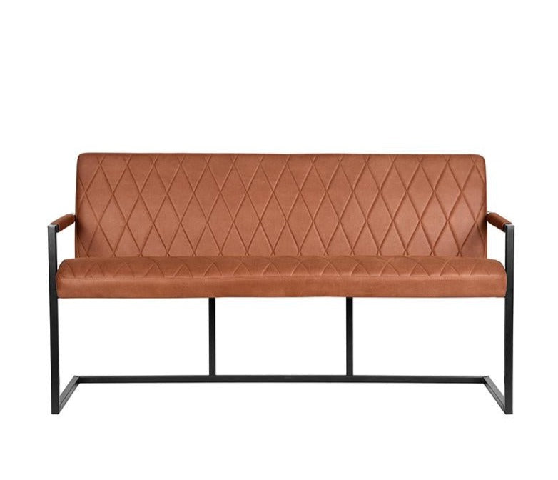Eetkamerbank Denmark Cognac Microfiber 155cm