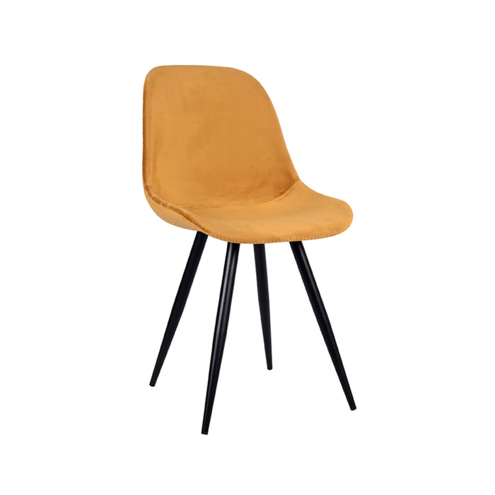 Stoel Capri Oker Fluweel 2 stuks