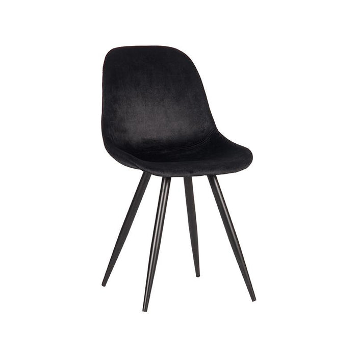 Stoel Capri Zwart Fluweel 2 stuks