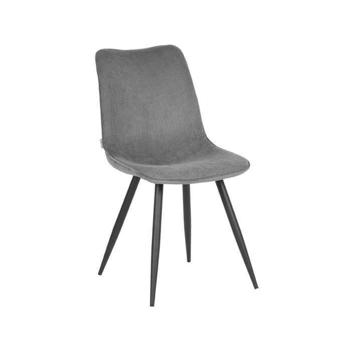 Stoel Jort Rib Stof Donker Grijs 2 stuks