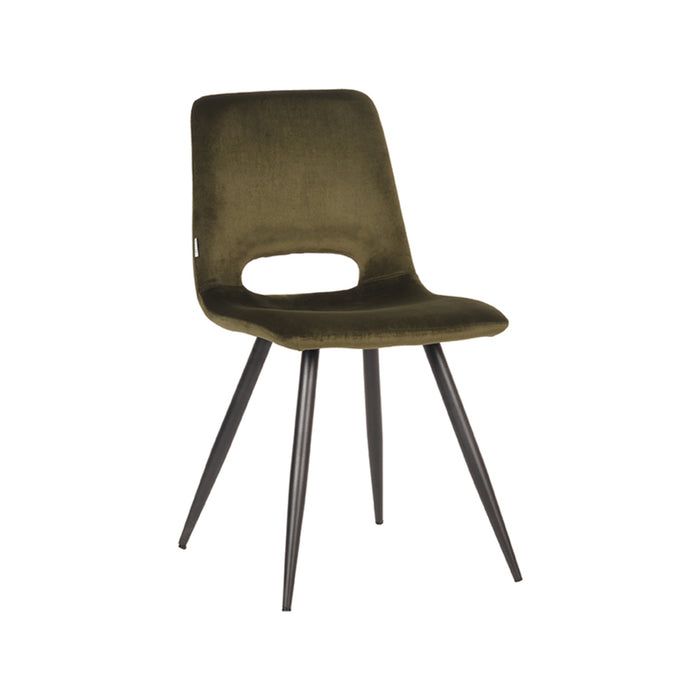 Stoel Josh Warm Groen Fluweel 2 stuks