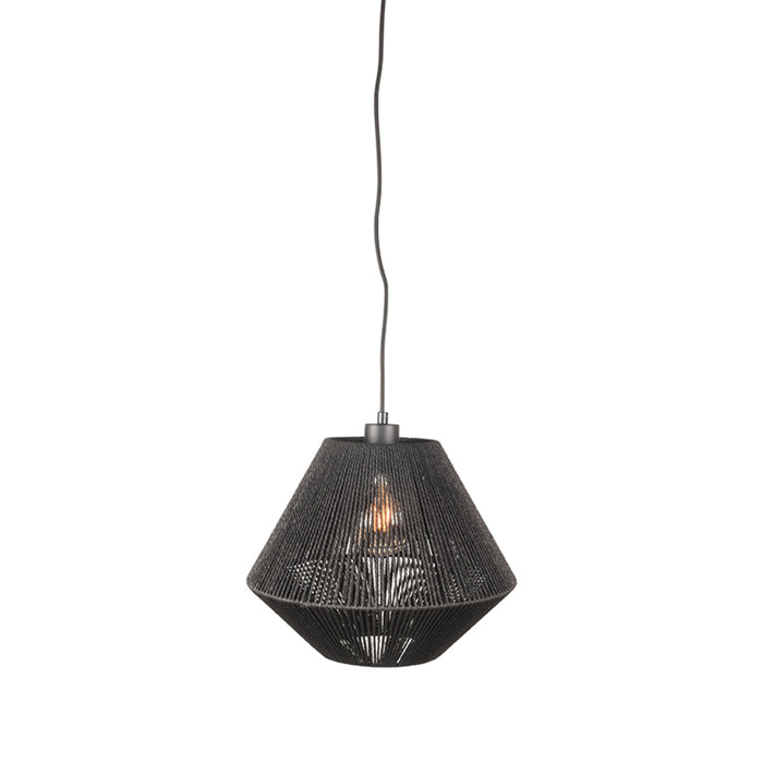 Hanglamp Ibiza Zwart Jute 1 Lichts