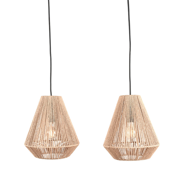 Hanglamp Ibiza Naturel Jute 2 Lichts