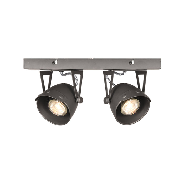 Spot Cap Led Grijs Metaal 2 Lichts