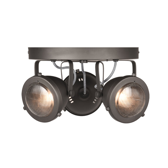 Spot Moto Led Burned Steel Metaal 3 Lichts