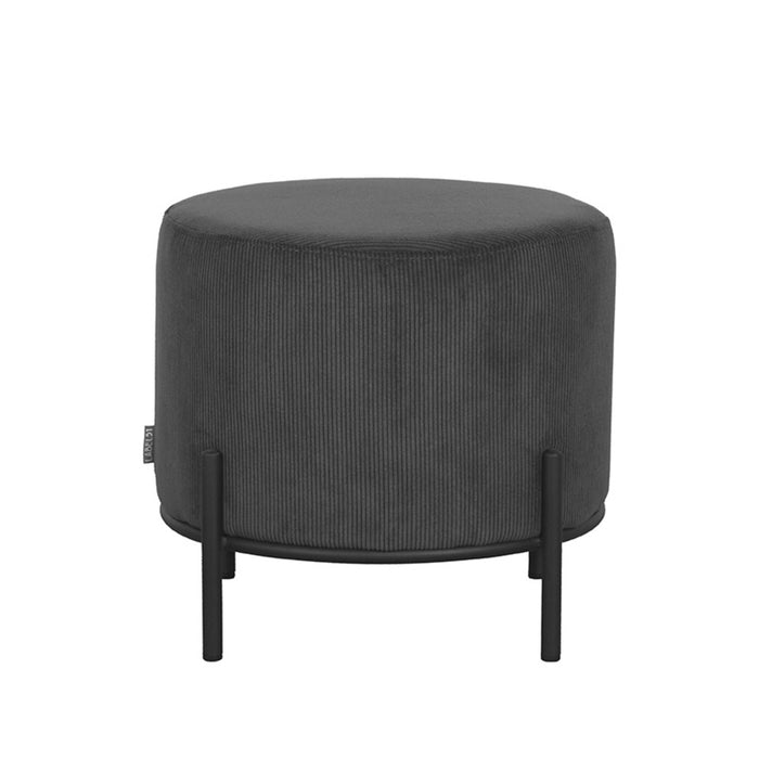 Poef Troy Antraciet Ribcord 46x46cm