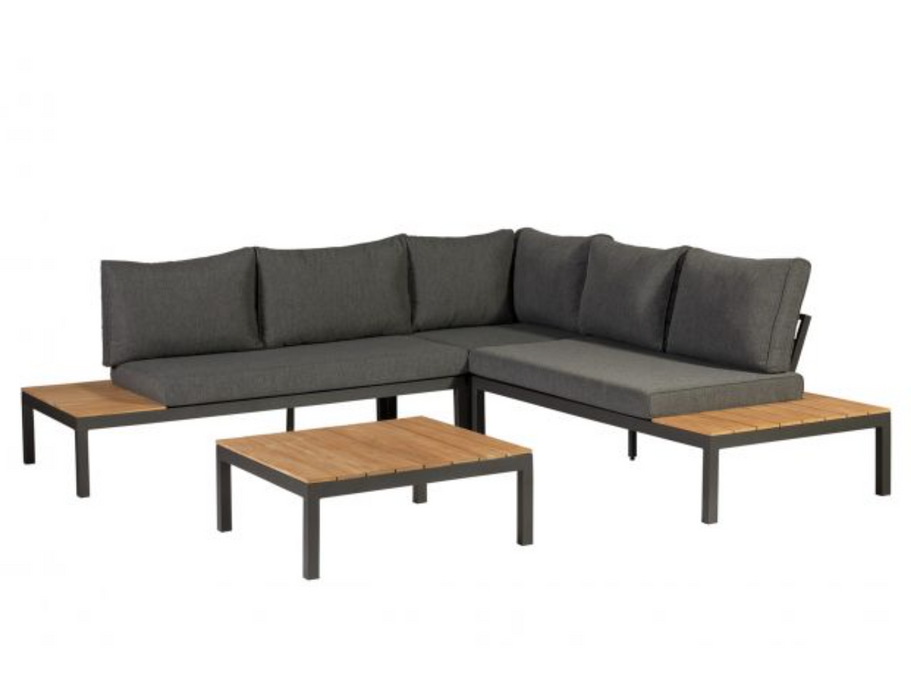 Loungeset La Vida Aluminium met Teak Antraciet