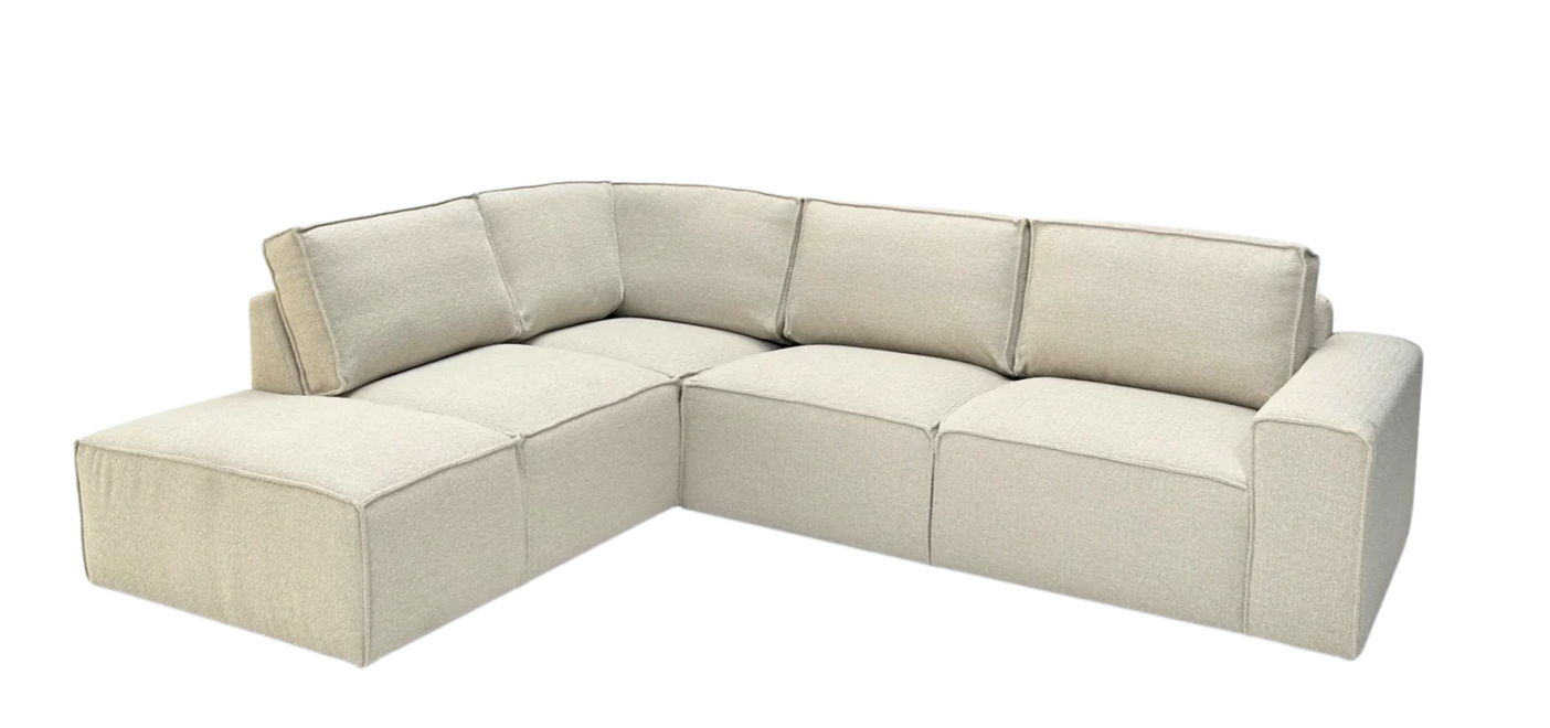 Hoekbank Robi Links Bouclé Naturel / Zand kleur