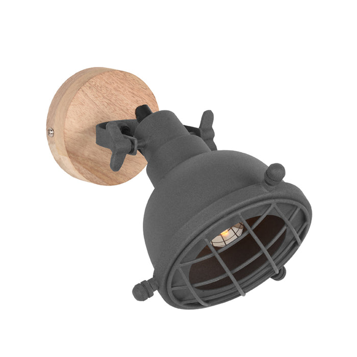 Wandlamp Grid Antiek Grijs Metaal