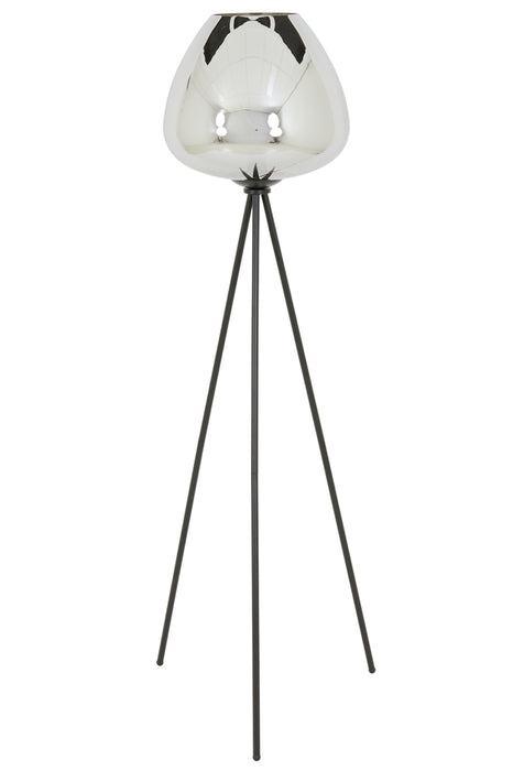 Vloerlamp Mayson Driepoot Ø42x146 cm Mat Zwart en Rookglas