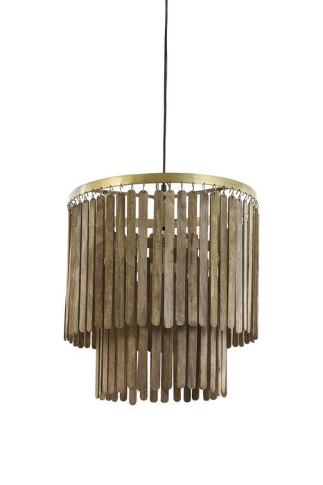 Hanglamp Gularo Ø45x43 cm Hout Bruin Brons