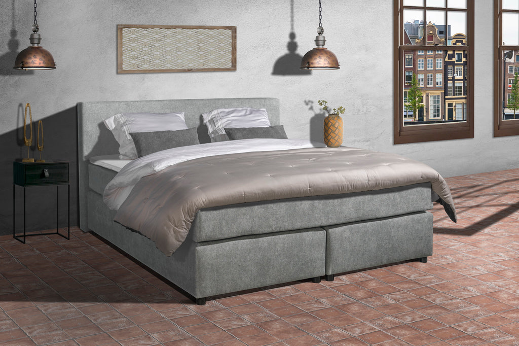Boxspring Parga Pocketvering Complete set 140x200cm Grijs