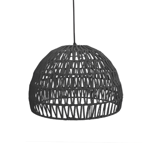 Hanglamp Rope Zwart Katoen L