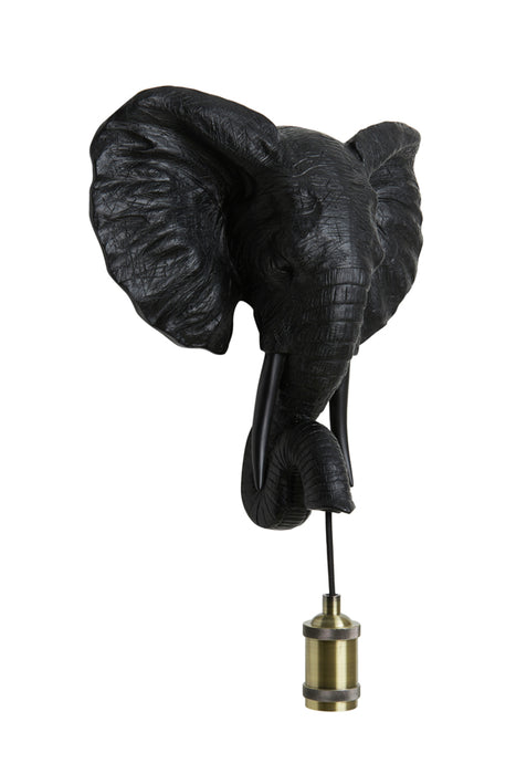 Wandlamp Elephant 35x13x36 cm Mat Zwart