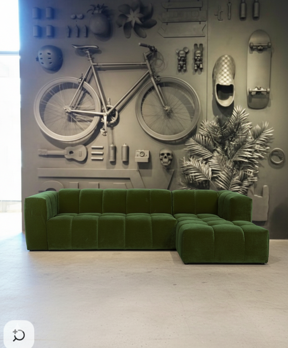 Hoekbank Basquiat Rechts Fluweel Warm Groen