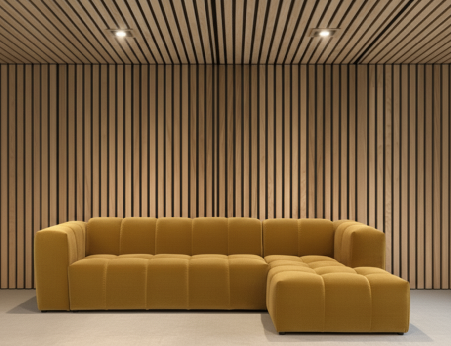 Hoekbank Basquiat Rechts Fluweel Oker Geel