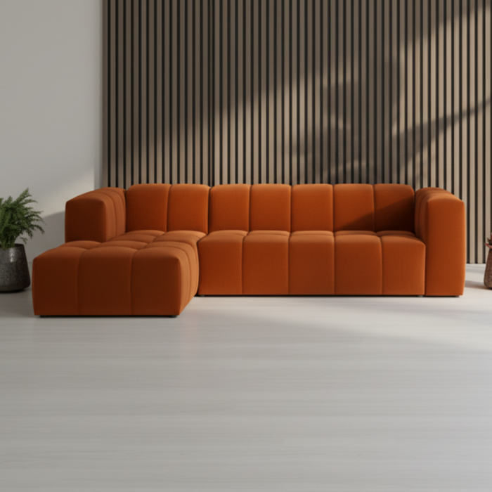 Hoekbank Basquiat Links Fluweel Oranje