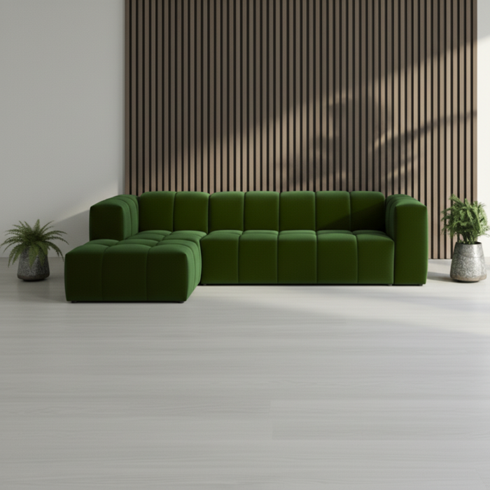 Hoekbank Basquiat Links Fluweel Warm Groen