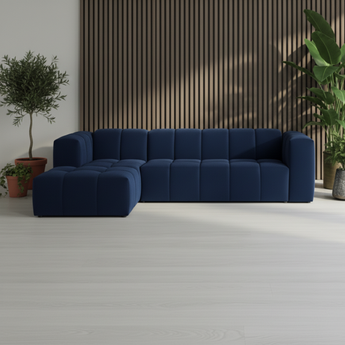 Hoekbank Basquiat Links Fluweel Blauw