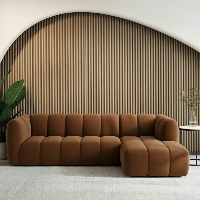 Hoekbank Louie Louie Bouclé Bruin Rechts