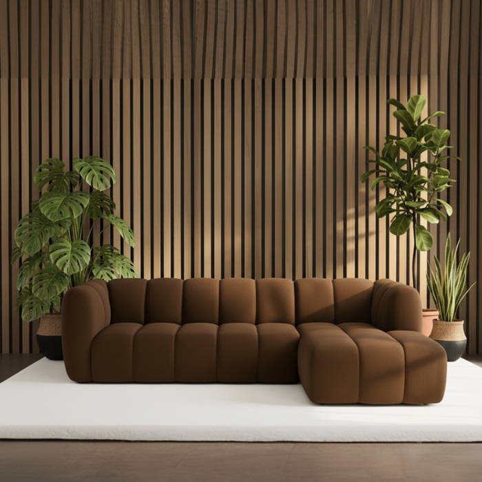 Hoekbank Louie Louie Bouclé Bruin Rechts