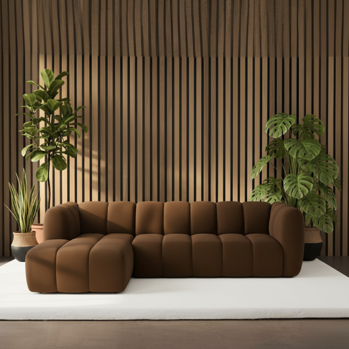 Hoekbank Louie Louie Bouclé Bruin Links