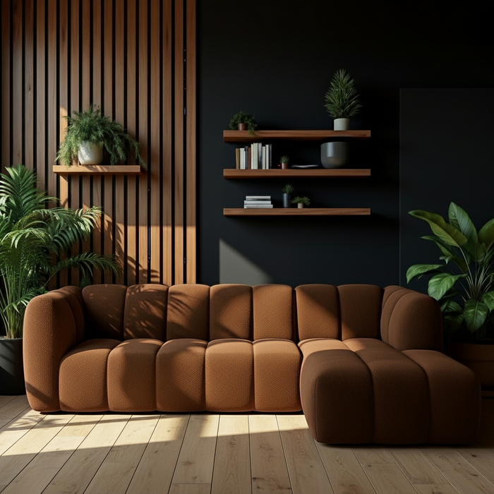 Hoekbank Louie Louie Bouclé Bruin Rechts