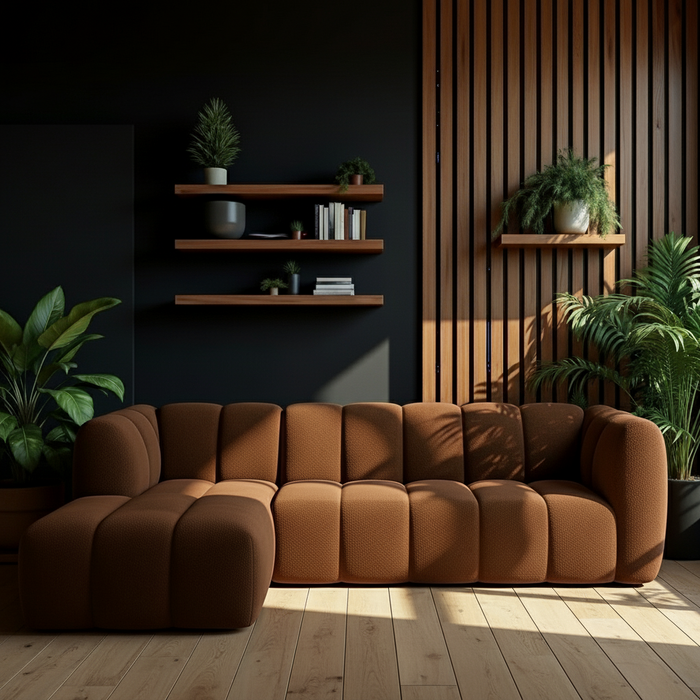 Hoekbank Louie Louie Bouclé Bruin Links