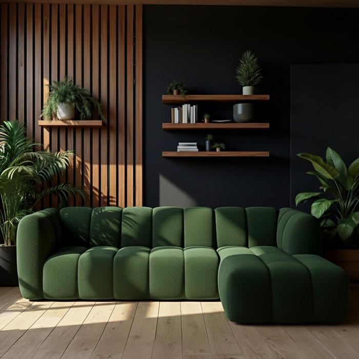 Hoekbank Louie Louie Fluweel Warm Groen Rechts