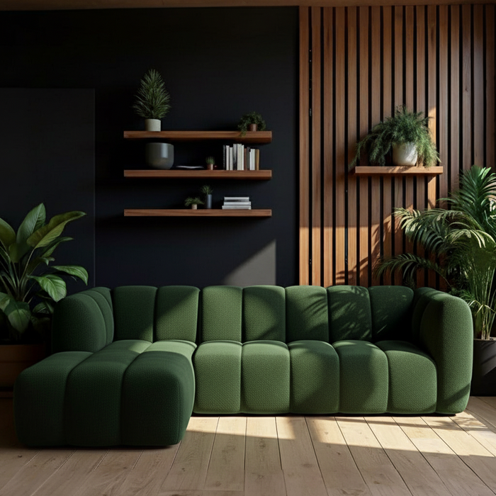 Hoekbank Louie Louie Fluweel Warm Groen Links