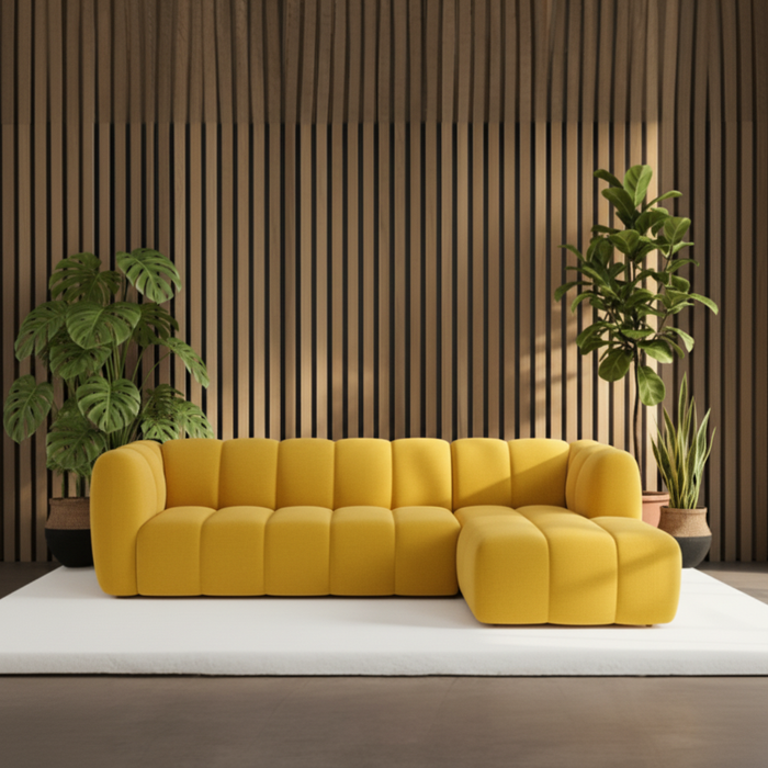 Hoekbank Louie Louie Fluweel Geel Rechts