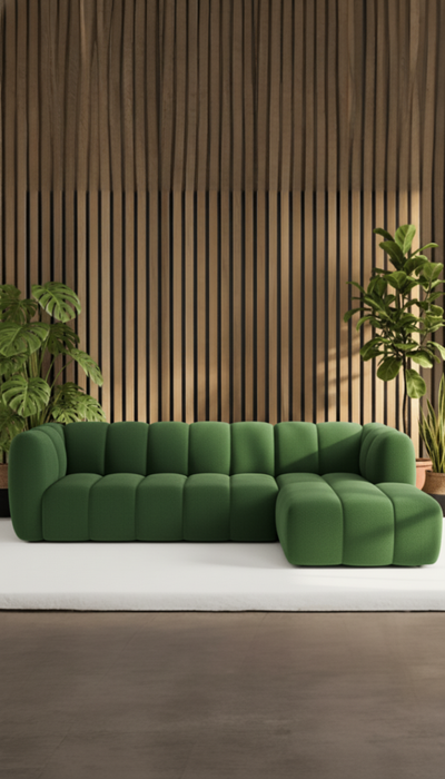 Hoekbank Louie Louie Fluweel Warm Groen Rechts