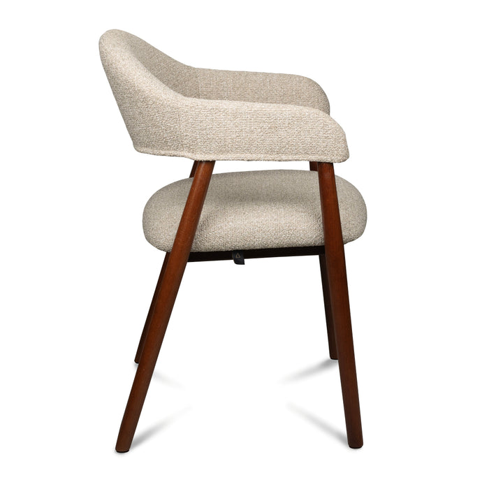 Houten stoel Calab Bouclé stof