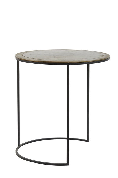 Side table Talca Set van 2 Antiek Koper en Zwart