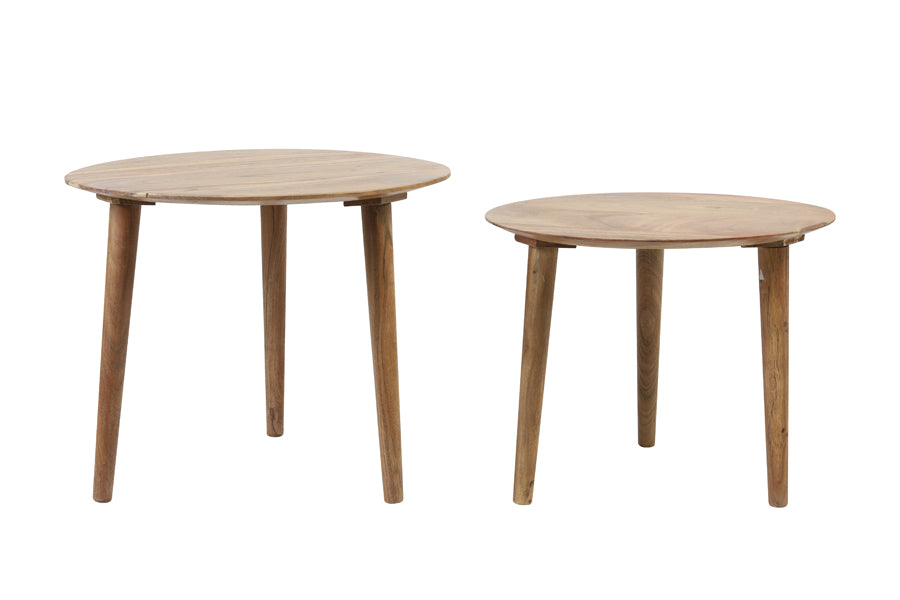 Side table Chakir Set van 2 Hout Naturel