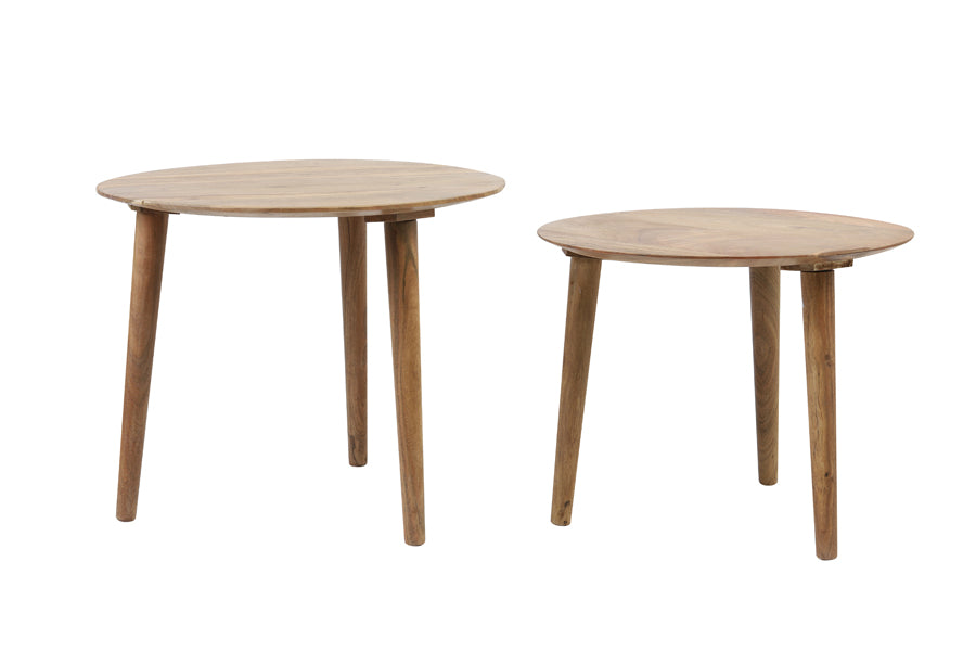 Side table Chakir Set van 2 Hout Naturel