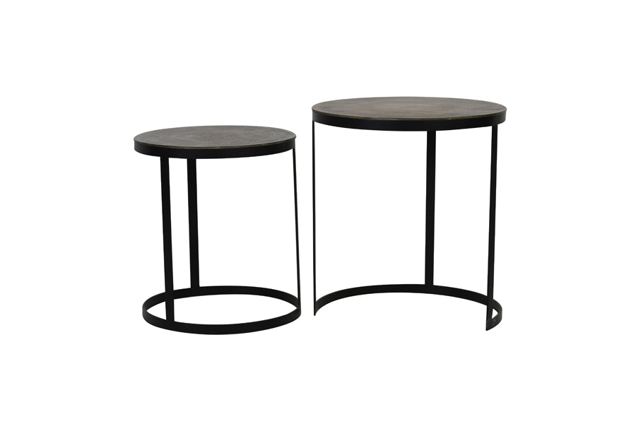 Side table Trelo Set van 2 Antiek Brons Zwart