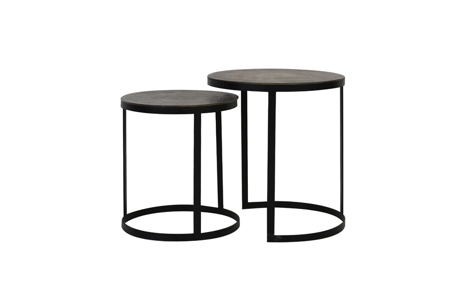 Side table Trelo Set van 2 Antiek Brons Zwart